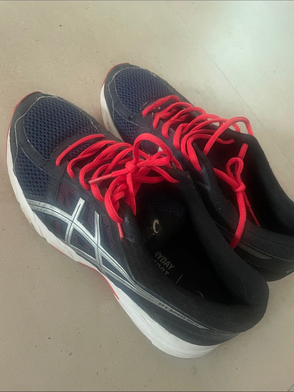 ASICS Men's Navy with Red Laces Athletic Boat-Style Shoes